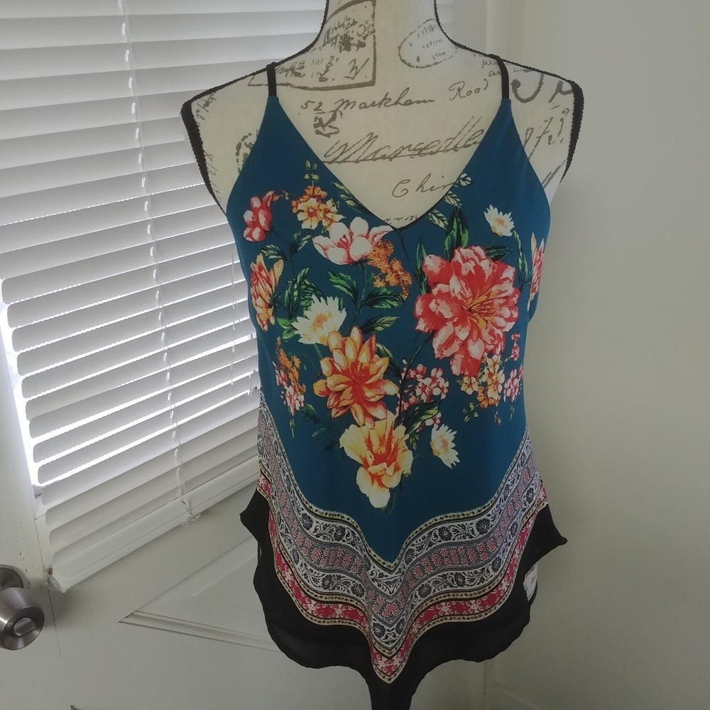 V neck spegetti strap pullover blouse